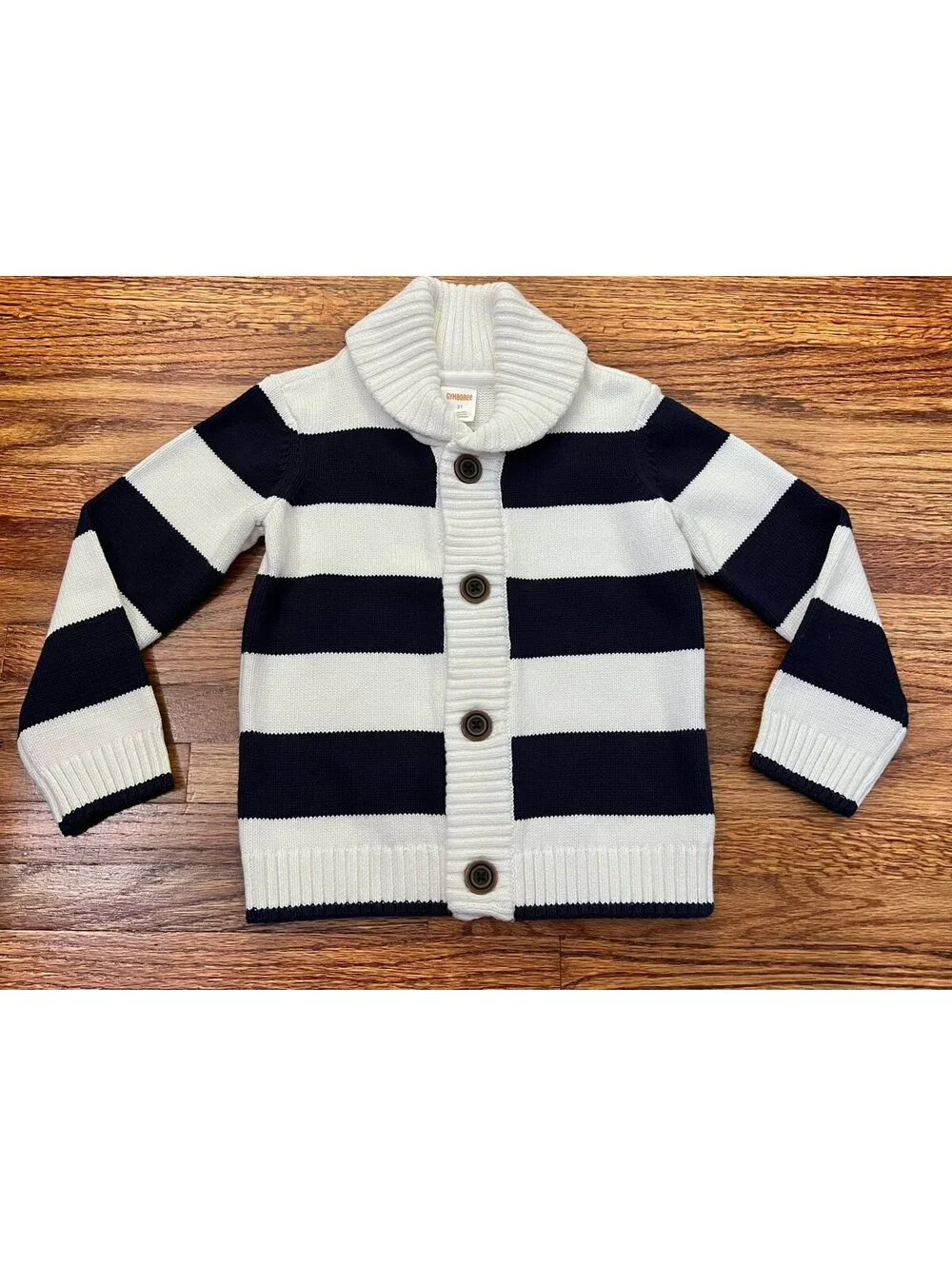 Gymboree Boys Striped Shawl Cardigan Sweater (3T)*Brand New/NWT